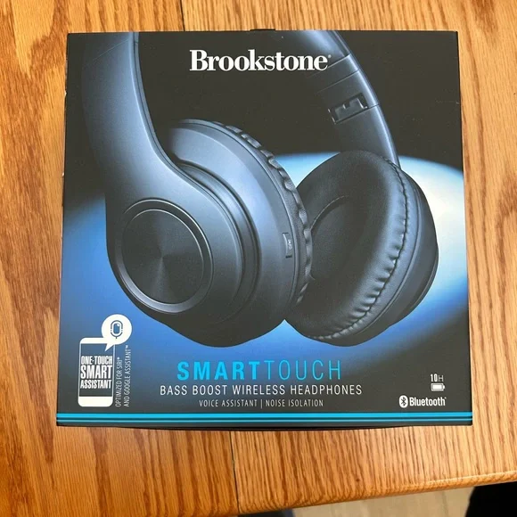 Brookstone SmartTouch Wireless Headphones - Blue - Picture 1 of 7